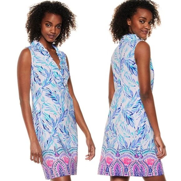 Lilly Pulitzer Dresses & Skirts - Lilly Pulitzer Sleeveless Tisbury Print Shift Dress | White Pink Blue | Size S